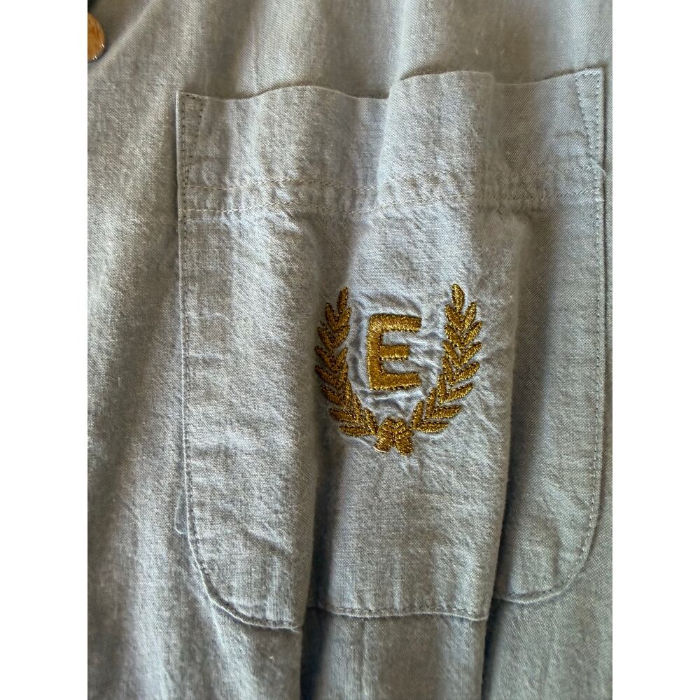 Vintage 90s Esprit Collection Shirt Dress Gold Crest Button Front Midi Dress - Picture 4 of 8